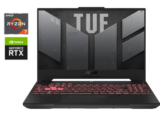 Ігровий ноутбук Б-клас Asus TUF Gaming A15 FA507RE / 15.6" (1920x1080) IPS / AMD Ryzen 7 6800H (8 (16) ядер по 3.2 - 4.7 GHz) / 8 GB DDR4 / 512 GB SSD / nVidia GeForce RTX 3050 Ti, 4 GB GDDR6, 128-bit / WebCam Ігровий ноутбук Б-клас Asus TUF Gaming A15 FA507RE / 15.6" (1920x1080) IPS / AMD Ryzen 7 6800H (8 (16) ядер по 3.2 - 4.7 GHz) / 8 GB DDR4 / 512 GB SSD / nVidia GeForce RTX 3050 Ti, 4 GB GDDR6, 128-bit / WebCam
