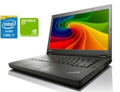 Ігровий ноутбук Lenovo ThinkPad T440p / 14" (1366x768) TN / Intel Core i7-4600M (2 (4) ядра по 2.9 - 3.6 GHz) / 8 GB DDR3 / 256 GB SSD / nVidia GeForce GT 730M, 2 GB DDR3, 64-bit / WebCam / Win 10 Home