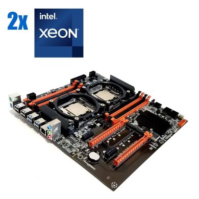 Комплект: Материнская плата ZX-DU99D4_V1.31 + 2x Intel Xeon E5-2660 v4 (14 (28) ядер по 2.0 - 3.2 GHz)