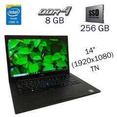 Ультрабук Dell Latitude 7490 / 14" (1920x1080) TN / Intel Core i5-8350U (4 (8) ядра по 1.7 - 3.6 GHz) / 8 GB DDR4 / 256 GB SSD / Intel UHD Graphics 620 / WebCam