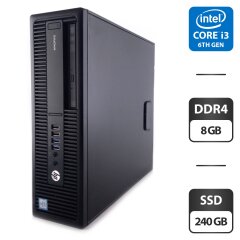 Компьютер HP EliteDesk 800 G2 SFF / Intel Core i3-6100 (2 (4) ядра по 3.7 GHz) / 8 GB DDR4 / 240 GB SSD / Intel HD Graphics 530 / DVD-ROM