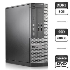 Компьютер Б-класс Dell OptiPlex 3020 SFF / Intel Core i5-4570 (4 ядра по 3.2 - 3.6 GHz) / 8 GB DDR3 / 240 GB SSD / Intel HD Graphics 4600 / DVD-ROM / DisplayPort