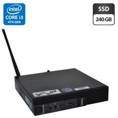 Неттоп Dell Optiplex 3020M USFF / Intel Core i3-4160T (2 (4) ядра по 3.1 GHz) / 8 GB DDR3 / 240 GB SSD / Intel HD Graphics 4400 / Wi-Fi / Windows 11 Pro / Блок питания