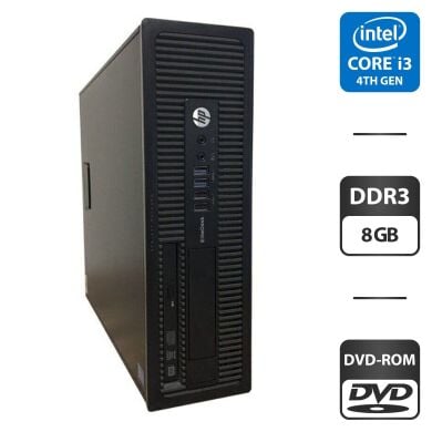 Компьютер HP EliteDesk 800 G1 SFF / Intel Core i3-4130 (2 (4) ядра по 3.4 GHz) / 8 GB DDR3 / 500 GB HDD / Intel HD Graphics 4400 / DVD-ROM + Клавиатура и мышка