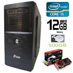 Frime Tower / Intel Core i5-2500 (4 ядра по 3.3-3.7GHz) / 12 GB DDR3 / 500 GB HDD / nVidia GeForce GTX 960 2GB GDDR5 128bit (HDMI, DVI, DP) / new БП 500W