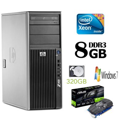 Hewlett-Packard Z400 Tower / Intel Xeon W3565 (4(8) ядра по 3.2-3.46GHz) / 8GB DDR3 ECC / 320 GB HDD / nVidia GeForce GT 1030 GDDR5 2GB (HDMI, DVI) / БП 475W