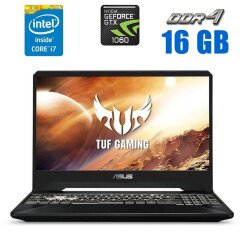 Игровой ноутбук Asus TUF Gaming FX505GM-AL342 / 15.6" (1920x1080) IPS / Intel Core i7-8750H (6 (12) ядра по 2.2 - 4.1 GHz) / 16 GB DDR4 / 256 GB SSD + 1000 GB HDD / nVidia GeForce GTX 1060, 6 GB GDDR5, 192-bit / WebCam