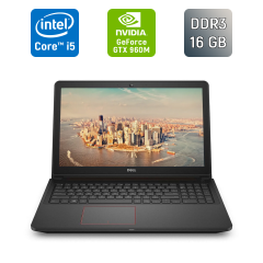 Игровой ноутбук Б-класс Dell Inspiron 7559 / 15.6" (1920x1080) IPS / Intel Core i5-6300HQ (4 ядра по 2.3 - 3.2 GHz) / 16 GB DDR3 / 180 GB SSD + 500 GB HDD / nVidia GeForce GTX 960M, 4 GB GDDR5, 128-bit / WebCam / Windows 10