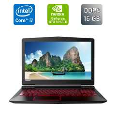 Игровой ноутбук Б-класс Lenovo Legion Y720-15IKBN / 15.6" (1920x1080) IPS / Intel Core i7-7700HQ (4 (8) ядра по 2.8 - 3.8 GHz) / 16 GB DDR4 / 128 GB SSD + 1000 GB HDD / nVidia Geforce GTX 1050 Ti, 4 GB GDDR5, 128-bit / USB Type-C
