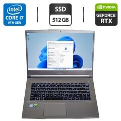 Игровой ноутбук MSI Creator 15M A9SE / 15.6" (1920x1080) IPS / Intel Core i7-9750H (6 (12) ядер по 2.6 - 4.5 GHz) / 16 GB DDR4 / 512 GB SSD / nVidia GeForce RTX 2060, 6 GB GDDR6, 192-bit / WebCam