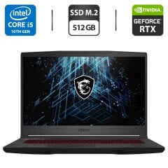 Игровой ноутбук MSI GF65 Thin 10UE-054PL / 15.6" (1920x1080) IPS / Intel Core i5-10200H (6 (12) ядер по 2.5 - 4.5 GHz) / 8 GB DDR4 / 512 GB SSD M.2 / nVidia GeForce RTX 3060, 6 GB GDDR6, 192-bit / WebCam / HDMI