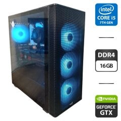 Игровой ПК AeroCool Tower / Intel Core i5-7500 (4 ядра по 3.4 - 3.8 GHz) / 16 GB DDR4 / 256 GB SSD M.2 + 1000 GB HDD / nVidia GeForce GTX 980, 4 GB GDDR5, 256-bit / 600W