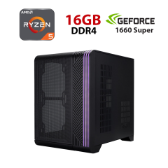 Новый игровой ПК Forsage VT5 Black Tower / AMD Ryzen 5 5500 (6 (12) ядер по 3.6 - 4.2 GHz) / 16 GB DDR4 / 480 GB SSD / nVidia GeForce GTX 1660 Super, 6 GB GDDR6, 192-bit
