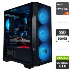 Игровой ПК MSI MAG Forge M100R Black Tower / AMD Ryzen 5 5600 (6 (12) ядер по 3.5 - 4.4 GHz) / 16 GB DDR4 / 500 GB SSD / nVidia GeForce GTX 1080 Ti, 11 GB GDDR5X, 352-bit / 700W