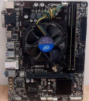 Комплект: материнская плата Gigabyte GA-H110M-S2H / Intel Core i5-7400 (4 ядра по 3.0 - 3.5 GHz) / 16 GB DDR4 / Intel HD Graphics 630 / Socket LGA1150 / Кулер