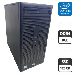 Компьютер HP 280 G2 Tower / Intel Core i3-6100 (2 (4) ядра по 3.7 GHz) / 8 GB DDR4 / 128 GB SSD / Intel HD Graphics 530 / DVD-ROM