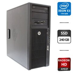 Компьютер HP Z220 Workstation Tower / Intel Xeon E3-1245 v2 (4 (8) ядра по 3.4 - 3.8 GHz) / 16 GB DDR3 / 240 GB SSD / AMD Radeon HD 5750, 1 GB GDDR5, 128-bit / HDMI / DVD-ROM