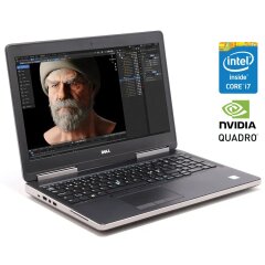 Мобильная рабочая станция Б-класс Dell Precision 7520 / 15.6" (1920x1080) IPS / Intel Core i7-7700HQ (4 (8) ядра по 2.8 - 3.8 GHz) / 16 GB DDR4 / 256 GB SSD / nVidia Quadro M2200, 4 GB GDDR5, 128-bit / WebCam / Win 10 Pro