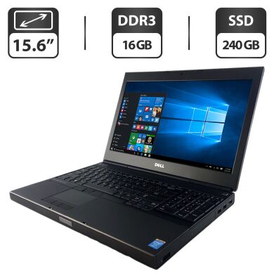 Мобильная рабочая станция Dell Precision M4800 / 15.6" (1366x768) TN / Intel Core i7-4810MQ (4 (8) ядра по 2.8 - 3.8 GHz) / 16 GB DDR3 / 240 GB SSD / Intel HD Graphics 4600 / DVD-ROM Мобильная рабочая станция Dell Precision M4800 / 15.6" (1366x768) TN / Intel Core i7-4810MQ (4 (8) ядра по 2.8 - 3.8 GHz) / 16 GB DDR3 / 240 GB SSD / Intel HD Graphics 4600 / DVD-ROM