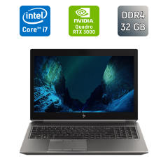 Мобільна робоча станція HP zBook 15 G6 / 15.6" (1920x1080) IPS / Intel Core i7-9850H (6 (12) ядер по 2.6 - 4.6 GHz) / 32 GB DDR4 / 512 GB SSD / nVidia Quadro RTX 3000, 6 GB GDDR6, 192-bit / Fingerprint / WebCam / Windows 10