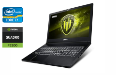 Мобільна робоча станція MSI WS63 / 15.6" (1920x1080) IPS / Intel Core i7-8750H (6 (12) ядер по 2.2 - 4.1 GHz) / 32 GB DDR4 / 1000 GB SSD / nVidia Quadro P3200, 6 GB GDDR5, 192-bit / WebCam / Windows 10