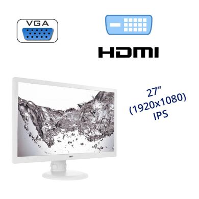 Монитор AOC I2770PQ / 27" (1920x1080) IPS / 1x VGA, 1x DVI, 1x HDMI / встроенные колонки 2x 2W