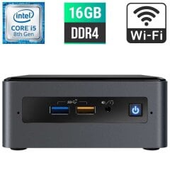Неттоп Б-клас Intel NUC NUC8BEH USFF / Intel Core i5-8259U (4 (8) ядра по 2.3 - 3.8 GHz) / 16 GB DDR4 / 512 GB SSD / Intel Iris Plus Graphics 655 / HDMI / Wi-Fi / Bluetooth / Блок живлення в комплекті