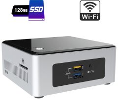 Неттоп Intel NUC NUC5CPYH USFF / Intel Celeron N3050 (2 ядра по 1.6 - 2.16 GHz) / 4 GB DDR3 / 128 GB SSD / Intel HD Graphics / HDMI / Wi-Fi / Блок питания в комплекте