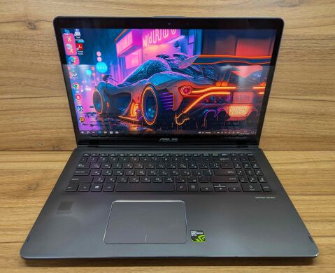 Ноутбук-трансформер Asus Q535U / 15.6" (3840x2160) IPS Touch / Intel Core i7-8550U (4 (8) ядра по 1.8 - 4.0 GHz) / 16 GB DDR4 / 256 GB SSD + 2000 GB HDD / nVidia Geforce GTX 1050, 4 GB GDDR5, 128-bit / WebCam / HDMI / Windows 10