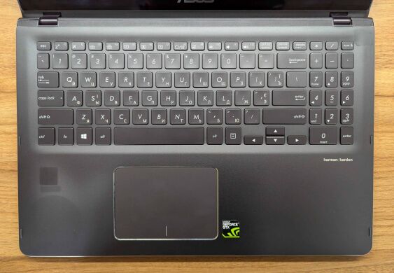 Ноутбук-трансформер Asus Q535U / 15.6" (3840x2160) IPS Touch / Intel Core i7-8550U (4 (8) ядра по 1.8 - 4.0 GHz) / 16 GB DDR4 / 256 GB SSD + 2000 GB HDD / nVidia Geforce GTX 1050, 4 GB GDDR5, 128-bit / WebCam / HDMI / Windows 10