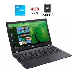 Ноутбук Б-клас Acer Aspire ES1-571 / 15.6" (1366x768) TN / Intel Core i3-5005U (2 (4) ядра по 2.0 GHz) / 4 GB DDR3 / 240 GB SSD / Intel HD Graphics 5500/ WebCam