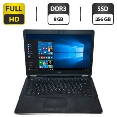 Ноутбук Dell Latitude E7440 / 14" (1920x1080) TN / Intel Core i5-4300U (2 (4) ядра по 1.9 - 2.9 GHz) / 8 GB DDR3 / 256 GB SSD / Intel HD Graphics 4400 / WebCam