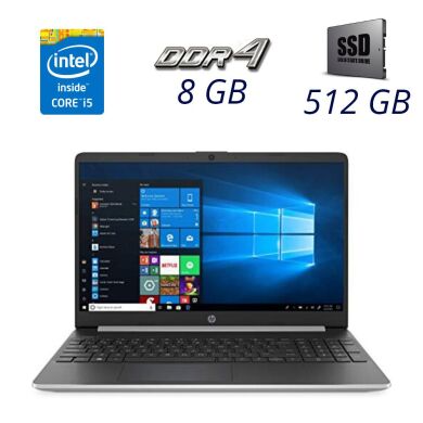 Ноутбук HP 15-dy1751ms / 15.6" (1366x768) TN LED / Intel Core i5-1035G1 (4 (8) ядра по 1.0 - 3.6 GHz) / 8 GB DDR4 / 512 GB SSD / WebCam / USB 3.1 / HDMI