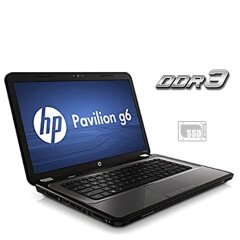 Ноутбук HP Pavilion G6 / 15.6" (1366x768) TN / Intel Pentium B950 (2 ядра по 2.1 GHz) / 4 GB DDR3 / 120 GB SSD / Intel HD Graphics / DVD-ROM / АКБ не тримає