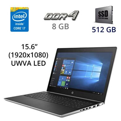 Ноутбук HP ProBook 450 5G / 15.6" (1920x1080) UWVA LED / Intel Core i7-8550U (4 (8) ядра по 1.8 - 4.0 GHz) / 8 GB DDR4 / 512 GB SSD / WebCam / USB 3.1 / HDMI