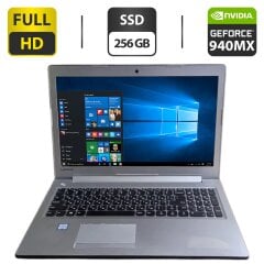 Ноутбук Lenovo IdeaPad 510-15ISK / 15.6" (1920x1080) IPS / Intel Core i5-6200U (2 (4) ядра по 2.3 - 2.8 GHz) / 12 GB DDR4 / 256 GB SSD / nVidia GeForce 940MX, 4 GB GDDR5, 64-bit / WebCam / DVD-ROM