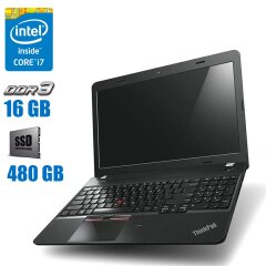 Ноутбук Lenovo ThinkPad E550 / 15.6" (1920x1080) TN / Intel Core i7-5500U (2 (4) ядра по 2.4 - 3.0 GHz) / 16 GB DDR3 / 480 GB SSD / Intel HD Graphics 5500 / WebCam / Fingerprint