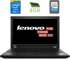 Ноутбук Lenovo ThinkPad L540 / 15.6" (1366x768) TN / Intel Core i3-4000M (2 (4) ядра по 2.4 GHz) / 8 GB DDR3 / 256 GB SSD / Intel HD Graphics 4600 / WebCam / miniDP