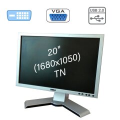 Новый монитор Dell 2009Wt / 20" (1680х1050) TN / 1x DVI, 1x VGA, 1x USB-Hub