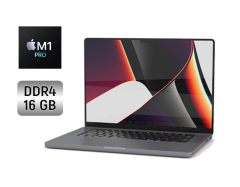 Ультрабук Apple MacBook Pro 16 (2021) / 16.2" (3456x2234) IPS / Apple M1 Pro (10 ядер по 3.2 GHz) / 16 GB DDR4 / 512 GB SSD / Apple M1 Pro Graphics / WebCam / True Tone / ProMotion / Space Gray