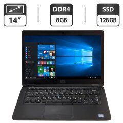 Ультрабук Dell Latitude 5480 / 14" (1366x768) TN / Intel Core i5-7200U (2 (4) ядра по 2.5 - 3.1 GHz) / 8 GB DDR4 / 128 GB SSD / Intel HD Graphic 620 / WebCam / Windows 10 Pro