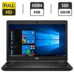 Ультрабук Dell Latitude 5480 / 14" (1920x1080) IPS Touch / Intel Core i5-6300U (2 (4) ядра по 2.4 - 3.0 GHz) / 8 GB DDR4 / 256 GB SSD / Intel HD Graphic 520 / WebCam / HDMI