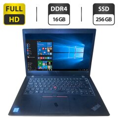 Ультрабук Lenovo ThinkPad L480 / 14" (1920x1080) IPS / Intel Core i5-8250U (4 (8) ядра по 1.6 - 3.4 GHz) / 16 GB DDR4 / 256 GB SSD / Intel UHD Graphics 620 / WebCam