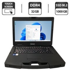 Защищенный ноутбук Getac S410 G4 / 14" (1920x1080) IPS Touch / Intel Core i7-1185G7 (4 (8) ядра по 4.8 GHz) / 32 GB DDR4 / 1000 GB SSD M.2 / Intel Iris Xe Graphics / WebCam / Без стилуса