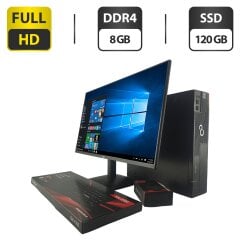Комплект ПК: компьютер Fujitsu Esprimo D556 E90 SFF / Intel Core i5-6400 (4 ядра по 2.7 - 3.3 GHz) / 8 GB DDR4 / 120 GB SSD / Intel HD Graphics 530 + Новый монитор AOC 24B31H / 24" (1920x1080) IPS / Кабели