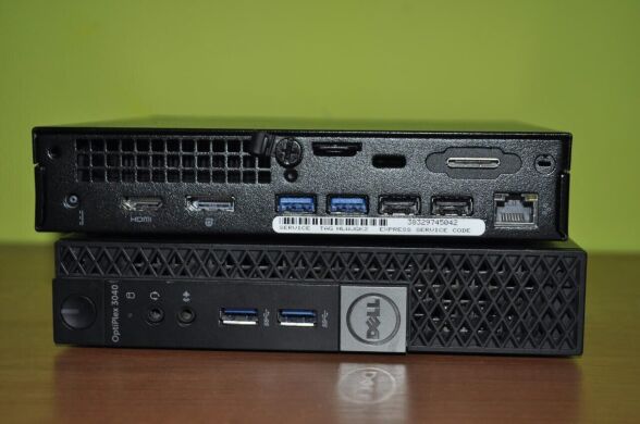 Неттоп Dell OptiPlex 3040 Micro USFF / Intel Core i5-6500T (4 ядра по 2.5 - 3.1 GHz) / 8 GB DDR3 / 1000 GB SSD / Intel HD Graphics 530 / Windows 11 Pro / Блок питания