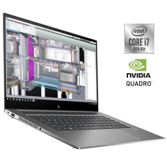 Мобильная рабочая станция HP ZBook Studio G7 / 15.6" (1920x1080) IPS / Intel Core i7-10850H (6 (12) ядер по 2.7 - 5.1 GHz) / 32 GB DDR4 / 512 GB SSD NVMe / nVidia Quadro RTX 4000 Max-Q, 8 GB GDDR6, 256-bit / WebCam