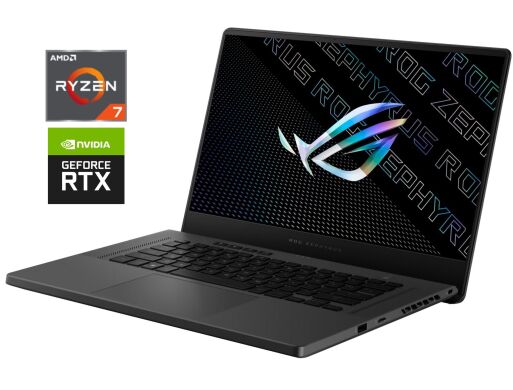 Игровой ноутбук Б-класс Asus ROG Zephyrus GA503RM / 15.6" (2560x1440) IPS / AMD Ryzen 7 6800HS (8 (16) ядер по 3.2 - 4.7 GHz) / 16 GB DDR5 / 1000 GB SSD / nVidia GeForce RTX 3070 Ti, 8 GB GDDR6, 256-bit / WebCam