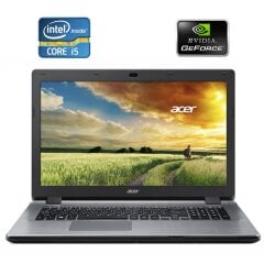 Ноутбук Acer Aspire E5-771 / 17.3" (1920x1080) IPS / Intel Core i5-5200U (2 (4) ядра по 2.2 - 2.7 GHz) / 8 GB DDR3 / 128 GB SSD + 1000 GB HDD / nVidia GeForce 840M, 2 GB DDR3, 64-bit / WebCam / DVD-RW
