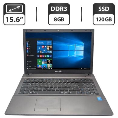 Ноутбук Terra Mobile 1528 / 15.6" (1366x768) TN / Intel Core i3-4000M (2 (4) ядра по 2.4 GHz) / 8 GB DDR3 / 120 GB SSD / Intel HD Graphics 4600 / WebCam / DVD-ROM / АКБ не тримає